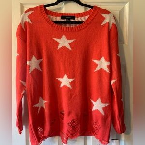 Red and white Star knit sweater